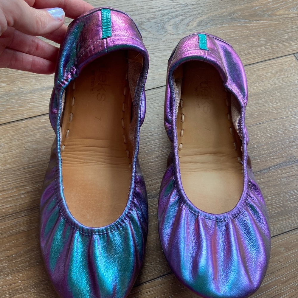 Custom painted Purple & Teal color shift Tieks - Picture 3 of 7
